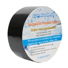 Copatocacy RV Awning Repair Tape, 2" x 25 FT Tent Repair Tape for Fabric, Canvas, Boat Covers, Tent, Sail Tape, Tear Repair Patch Kit, Waterproof, UVproof Repair Tape and Outdoor Repair Patch, Black