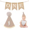 1st Birthday Hat and One Banner Set ,UHOMENY Birthday Crown