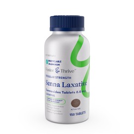 Foster & Thrive Senna Laxative, 150 Tablets, Natural Vegetable Ingredients, Day and Overnight Bowel Relief for Constipation, Bloating, Irregularity, Comparable to Senokot-S