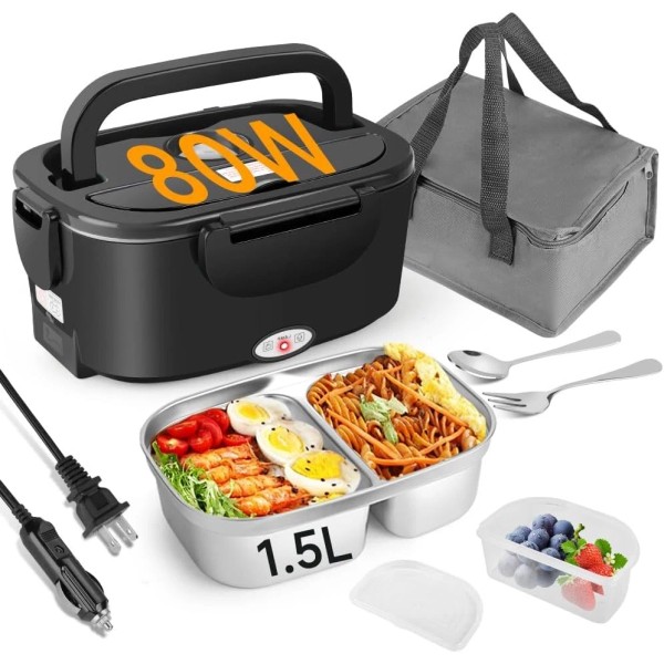 IXIIE Electric Lunch Box 80W for Adults, 1.5L Warmer with