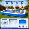 Alberca Inflable 262x175x50cm para Niños y Adultos, Piscina Rectangular Familiar