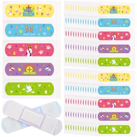 Geiserailie 400Pcs PE Jesus Bandages for Kids Easter Egg Stuffers Gifts Cartoon Boo-Boos Adhesive Bandages Pack He is Risen Waterproof Bandages Bulk Easter Party Favor Protect Scrapes and Cuts(Jesus)