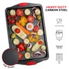Baking Sheet Set, 3-Piece Cookie Sheet Set with Silicone Handles,
