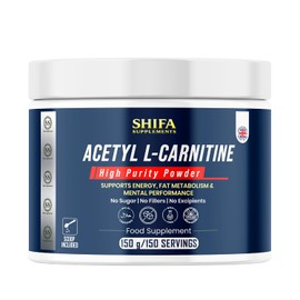 Acetyl L-Carnitine Powder 150g | 1000mg Per Serving | Pure ALCAR Formula | Energy Metabolism & Mental Performance Support | No Fillers | Vegan | Halal Certified | Non GMO