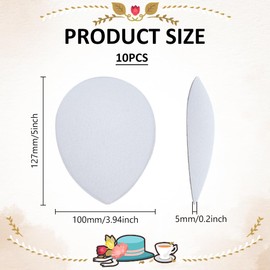 FINGERINSPIRE Pack of 10 Fascinator Hat Base 10 x 12.7 cm EVA Fabric Hat Fascinator Millinery Base White Teardrop Hat Base Cocktail Hats Making Base Women's Hat Craft Supplies for Millinery Hat DIY,