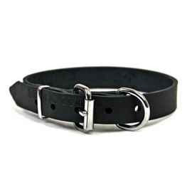 Dean and Tyler "B and B", Basic Leather Dog Collar with Strong Nickel Hardware - Black - Size 12-Inch by 3/4-Inch - Fits Neck 10-Inch to 14-Inch
