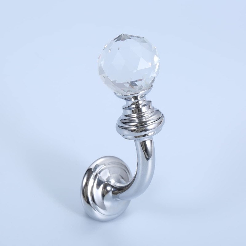 Mgoodoo Crystal Wall Hook, Silver Curtain Holdbacks Glass Window Dapery