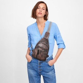 7L Sling Bag For Women Men Backpack Fanny Pack Crossbody Chest Travel Shoulder Women's Belt Bags Purse Handbag PU Leather Zipper Compact:_Light Blue