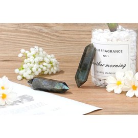 GUJOXILA GUJOXILA 8-9 cm Labradorit Kristalle Steine 1Stk Gro? Sechseckige Edelsteine Heilsteine Edelstein Turm Hexagonal Punkt Kristall Reiki Energie Stein Meditation Edelstein