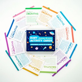 yusetoyue Baby Activity Cards for 0-12 Months – 96 Activities Covering Milestones | Newborn & Infant Essentials Must-Haves for New Moms & First-Time Parents