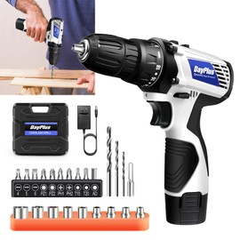 Cordless Drill, 12V Power Drill/Driver Set with 3/8'' Keyless Chuck, 18+1 Torque Setting, 2 Variable Speed, 23pcs Drill Bits/Screws, 1.3Ah Battery and Charger, Electric Drill for DIY Home Projects