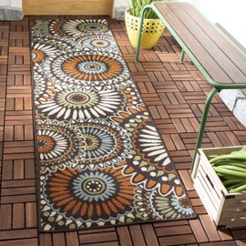 Safavieh Veranda Collection VER091-0725 Indoor/ Outdoor Chocolate and Terracotta Contemporary Area Rug (2'7" x 5')
