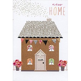 Pictura New Home with Banners Sara Miller New Home Congratulations Card