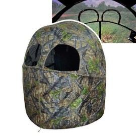 2-Person See-Through Hunting Ground Blind with Dual Built-in Chairs – Pop-Up Camouflage Tent for Deer Turkey, and Game Hunting