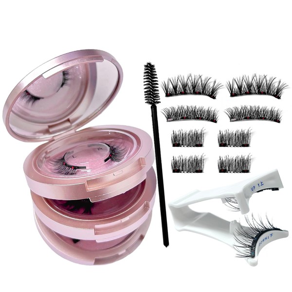 4 Paar magnetische Wimpern – wiederverwendbar, kleberfrei, natürlich aussehende 3D-Wimpern
