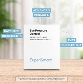 SuperSmart - Eye Pressure Control (Patented Ingredients) - with Mirtoselect Bilberry Extract & Pycnogenol Pine Bark Extract - Eyes Supplement | Non-GMO & Gluten Free - 30 Vegetarian Capsules