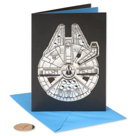 Papyrus Birthday Greeting Card - Millennium Falcon