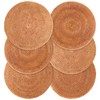Decvel 6-Pack Rattan Placemats - 13-inch Round Placemats (Honey Brown)
