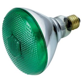 Satco S4427 100 Watt BR38 Incandescent 120 Volt Medium Base Light Bulb, Green
