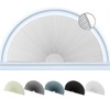 Jlong Arch Window Shade Blackout Half Circle Moon Pleated Fabric