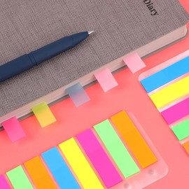1000 Pcs Colored Sticky Notes Flags 7 Color Index Tabs Index Flag Bright Colors Fluorescent Sticky Page Markers Page Makers, Mini File Tabs Flags Colored Writable Arrow Index Tabs for Bookmarks