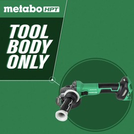 Metabo HPT 36V MultiVolt™ 4-1/2-Inch Cordless Angle Grinder | Tool Only - No Battery | Paddle Switch | 1,500 Watt | Variable Speed | Optional AC Adapter | G3612DVFQ6