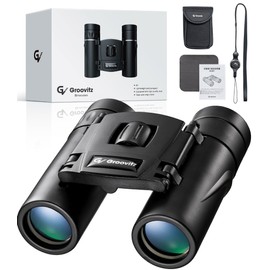 【Japanese Company・Clear Even Facial Expressions】 Groovitz Binoculars 8x Live Use Lightweight and Clear Opera Glasses for Sports Viewing 8×22 (Black)