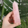 QINJIEJIE Large Rose Quartz Crystals Tower 4 Inch Healing Stone