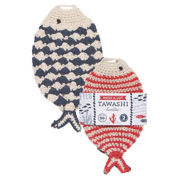 Now Designs 2012021aa Tawashi Dishcloth Scrubbers Little Fish Set of
