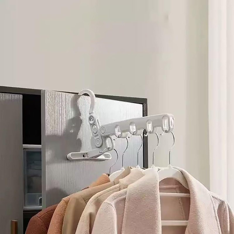 Portable Travel Clothes Hangers, 1Pcs Folding Drying Rack 5Pcs Foldable