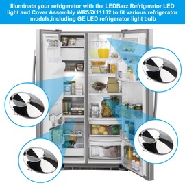 WR55X11132 WR55X25754 for GE Refrigerator Light Bulb, LED Refrigerator Light Bulb Assembly, Replace 3033142 AP5646375 PS4704284, with Cover and Waterproof (2 Pack)