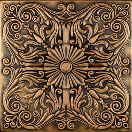 A La Maison Ceilings R139 Spanish Silver Foam Glue-up Ceiling Tile (21.6 sq. ft./Case) Pack of 8, Antique Gold