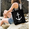 Autiga® Jute Bag Anchor Nautical Sailor Sailing Black 2 Long