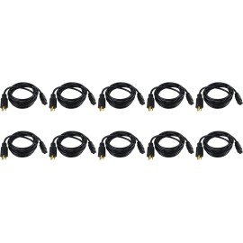 RiteAV Heavy Duty 12 AWG AC Power Cord NEMA 6-20P-C19 (Black (3ft) 1M) (10 Pack)