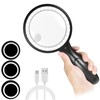 Magnifying Glass with Light, 60x 33 LED Handheld Magnifying Glass 30XL Reading Magnifier with Light, USB Charging Magnifier 3 Modes Reading Magnifier for Seniors, Children, Jewelers, Hobbies