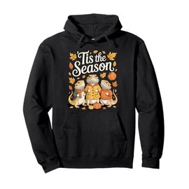 Tis The Season Bearded Dragon Fall Autumn Pumpkin Beardie Pullover Hoodie