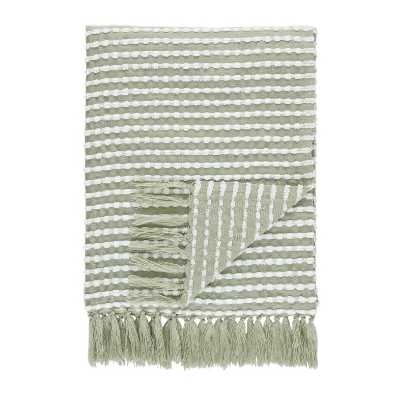 Catherine Lansfield Stab Stitch 125x150 cm Blanket Throw, Sage Green