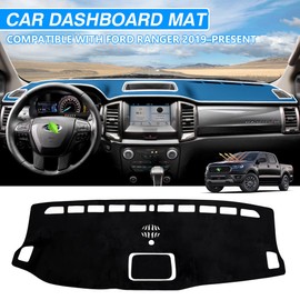 CARTIST Dash Cover Fits for Ford Ranger 2019 2020 2021 2022 (Without HUD), Dashboard Cover for Ranger Accessories, Dash Mat Anti-Slip Silicone Back