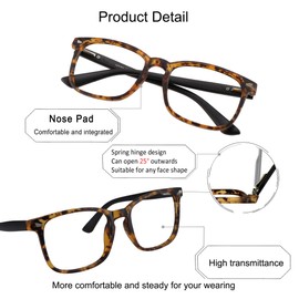 YEIN Progressive Multifocus Reading Glasses, Spring Hinge Blue Light Blocking Glasses for Women Men, No Line Multifocal Readers with Clear Lenses (+0.75/+3.25 magnification)