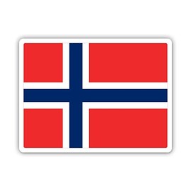 Squiddy Norway Flag Norwegian Country Pride - Vinyl Sticker Decal for Phone, Laptop, Water Bottle (3" Wide)