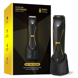 Electric Body Hair Trimmer for Men - Manscape Pubic Hair Groomer Waterproof Ball Shaver Type-C Rechargeable cordless Replaceable Ceramic Blade Clipper Wet/Dry Male professional Grooming Smooth