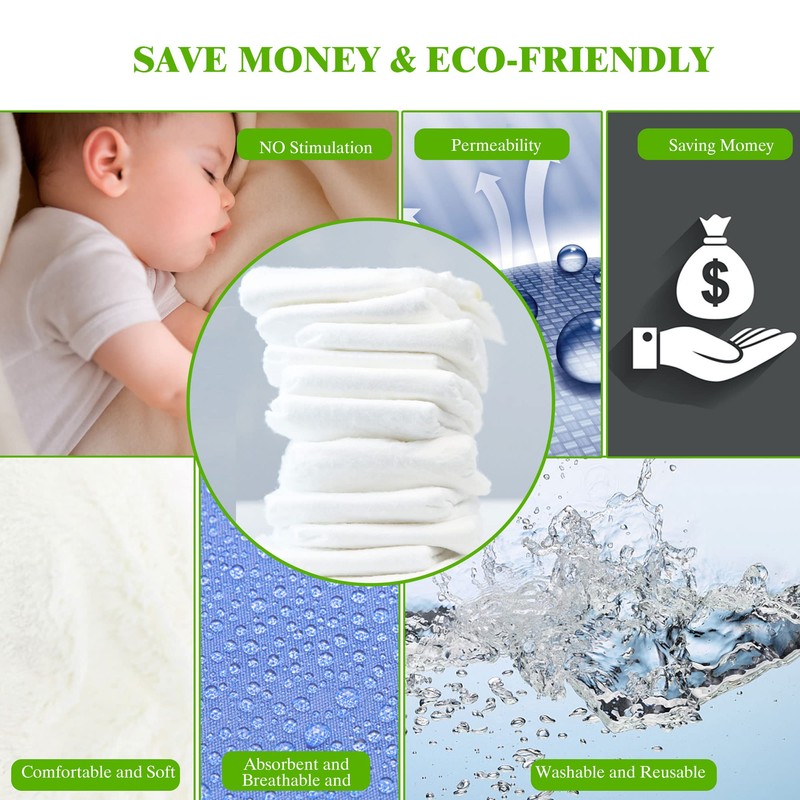 Prefold Cloth Diapers, Fasoar 3 Ply Baby Washable Cotton Diapers
