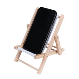 Hanpo Cell Stand Phone Holder, Phone Stand, Cell Mount Wood Chair, Toys Chair & Canvas Beach Deck Chair - Desk Stand for Smart Phone 5.5 Inches (White)