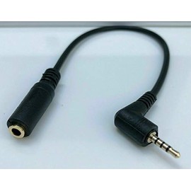 Sound Wave 3.5mm 2.5mm 4 Pole L-Shape Converter Cable Stereo Earphones 3.5mm Plug to 4 Pole 2.5mm L Shape Stereo Mini Plug L Type Conversion Cable Easy to Use Approx. 6.3 inches (16 cm) Male Female