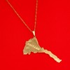 Eritrea Map Pendants Necklace Women Map of Eritrea 24K Gold