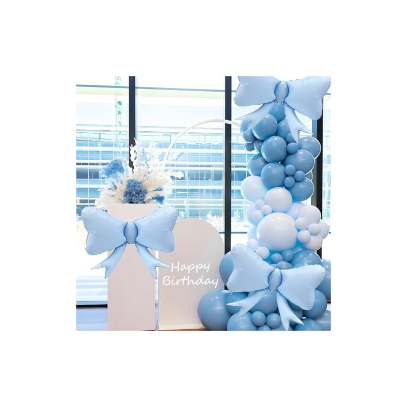 Elaliyi Large Bow Balloons 3 Pcs - Macaron Bow Theme