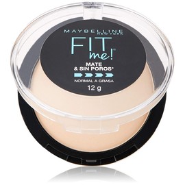 Maybelline Base de Maquillaje en Polvo Fit Me, 220 Nat Beige, 12 gr, matifica y controla brillo por 16h, minimiza la apariencia de poros, iguala el tono y la textura de la piel