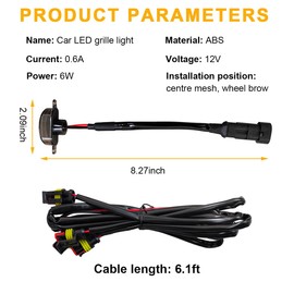 Sylvil 4PCS Car Front Grille Light, Bright Auto LED Grill Lights with Wiring Harness, Waterproof Front Grille Decorative Warning Lamp for F150 F250 F350, Exterior Car Accessories (Black&Yellow)