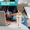 WINSA Glass Tumbler with Lid and Straw, 46 oz Iced