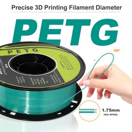 JAREES PETG 3D Printing Filament Jade Green Filament 1.75mm High Transparency, Like Crystal PETG for Holiday Decoration Handmade, 1kg 330m Meters